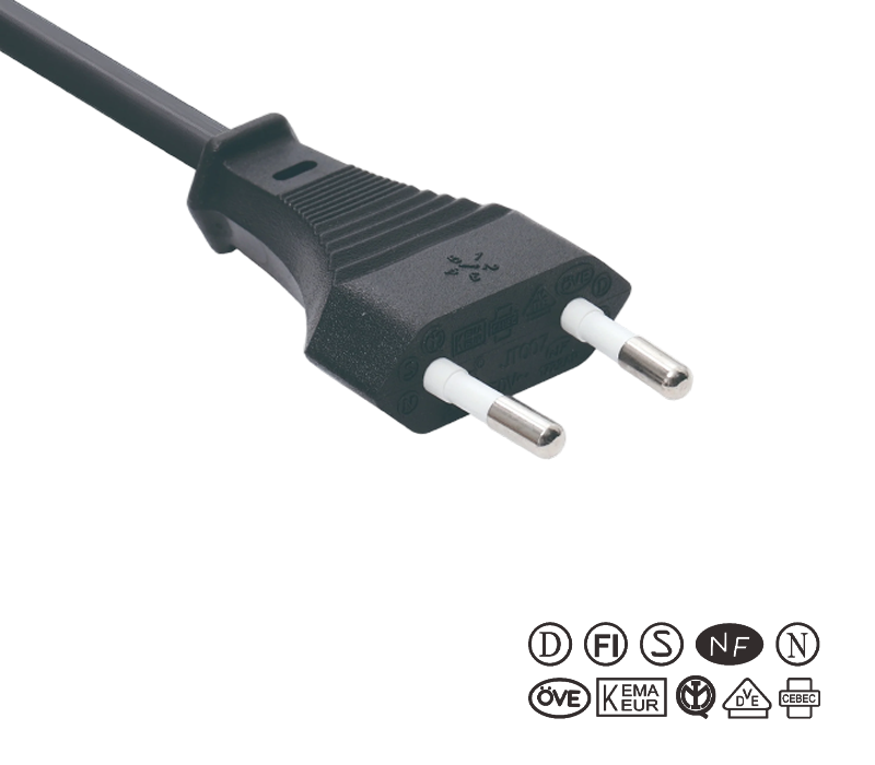 JT007/FY001 2.5A 250V ইউরোপীয় স্ট্যান্ডার্ড টু-পিন প্লাগ