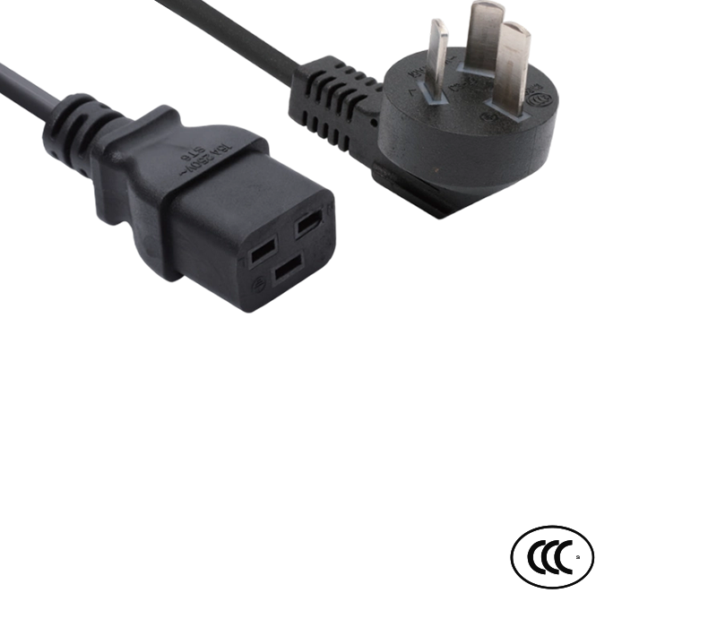 C3-16+ST6 16A 250V চায়না স্ট্যান্ডার্ড হাই-কারেন্ট 90-ডিগ্রি এলবো প্লাগ IEC কানেক্টর C19 সহ