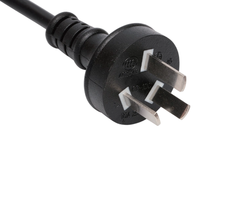 C3-10C 10A 250V চায়না স্ট্যান্ডার্ড থ্রি-পিন স্ট্রেইট প্লাগ